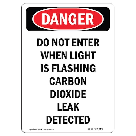 Signmission OSHA Sign, 10" H, 7" W, Aluminum, Do Not Enter When Light Is Flashing, Portrait, V-2140 OS-DS-A-710-V-2140